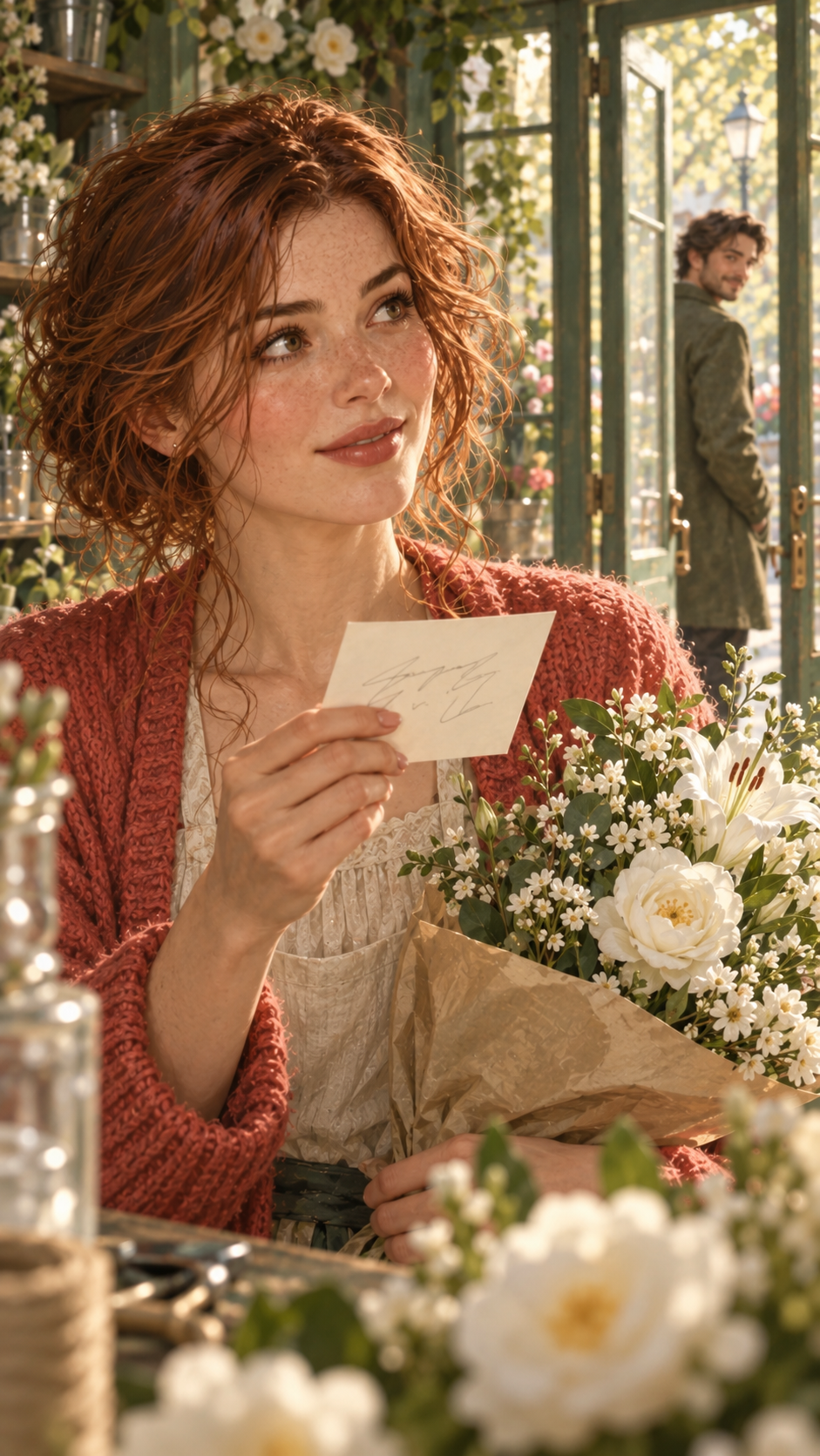 Clara recognises her friend's handwriting while Oliver waits outside