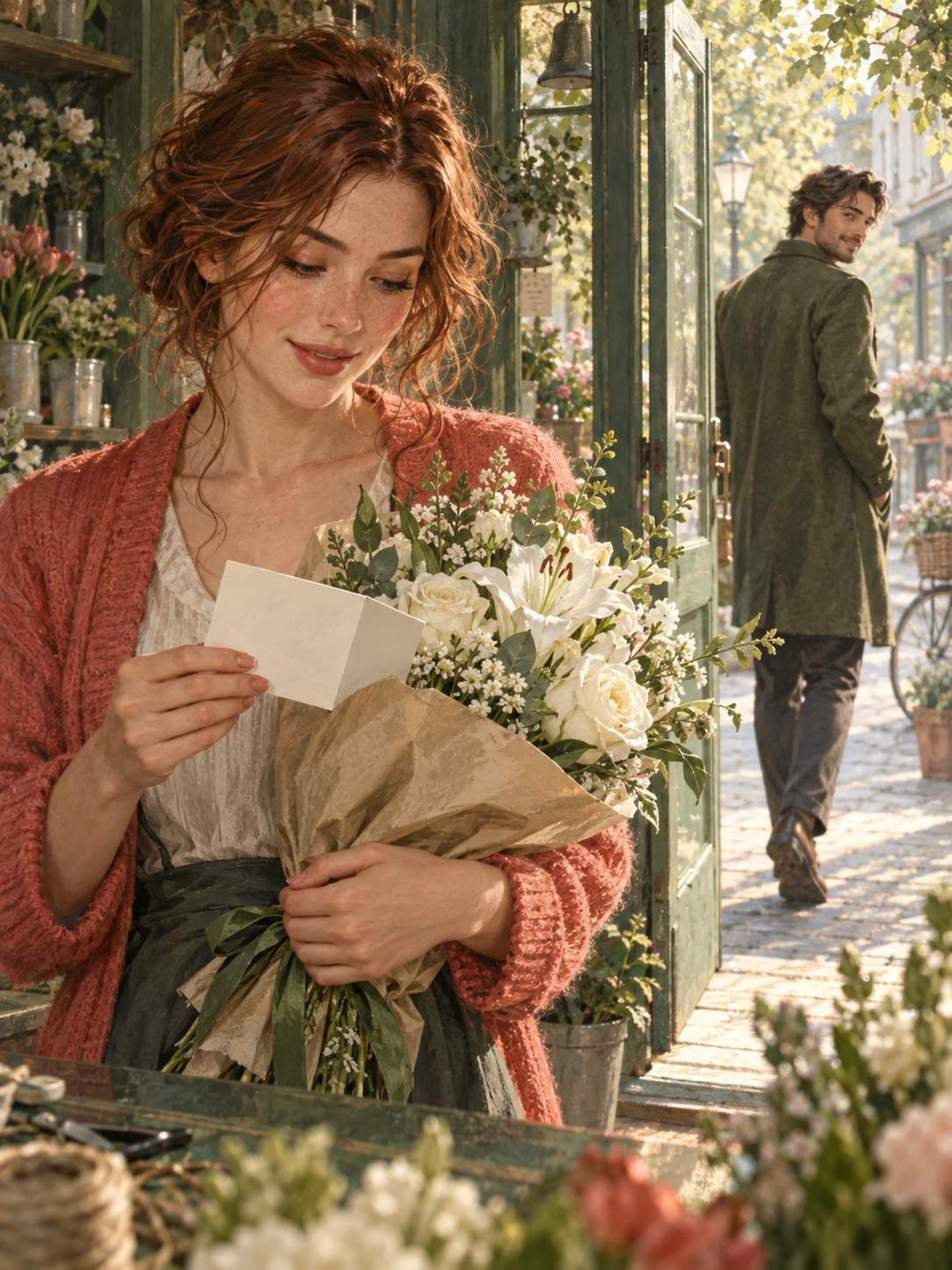 Secret Kindness - Morning flower shop with anonymous gift